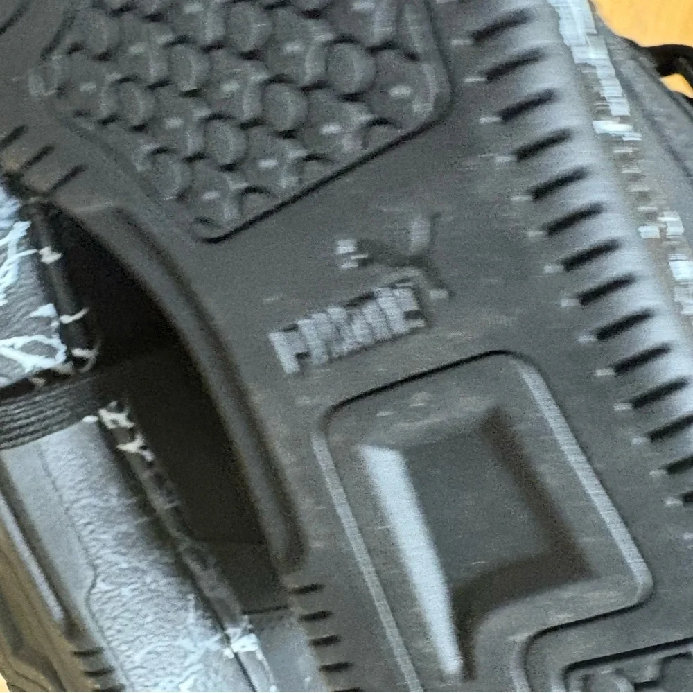 Puma Kids Black High-Top Sneakers with Patterned Sole